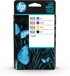Pack 4 cart N 932 Noir-933 C/Y/M HP