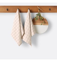 Lot de 2 torchons tissé teint coton/lin La Redoute Interieurs