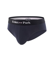 Slip siglé coton stretch-Bleu marine-S Eden Park