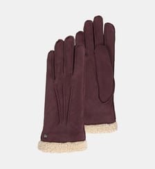 Gants en cuir de chèvre velours, doublés en imitation fourrure Isotoner