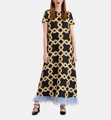 Robe Swing With Feathers Tackle Balck La DoubleJ