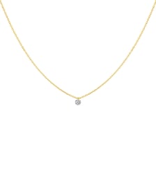 Collier 360° - Diamant solitaire 0,07ct - Or  jaune 750‰ La Brune & La Blonde
