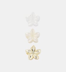 Set de 3 pinces cheveux fleurs blanc perle et dorée Balaboosté