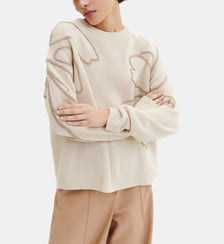 Pull col rond brodé Bompard
