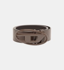 Ceinture 4 cm en cuir  avec boucle mate Diesel