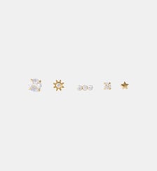 Set de 5 piercings nez en acier inoxydable et strass de zircon Balaboosté