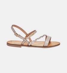 Sandales plates à brides en cuir BATRESSE Les Tropeziennes par M. Belarbi