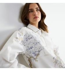 Pyjama col classique en satin, Lande Laurence Tavernier