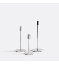 Lot de 3 bougeoirs en métal aluminium chromé La Redoute Interieurs