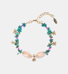 Bracelet perles réglable avec coquillages et pampilles KIKORI Hipanema