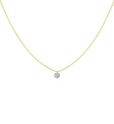 Collier 360° - Diamant solitaire 0,20ct - Or jaune 750‰ La Brune & La Blonde