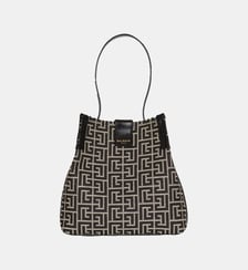 Sac Release Bucket en jacquard et cuir de veau Balmain