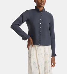 chemise en toile de lin noir Agnès b.