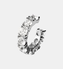Boucle d’oreille épaisse en argent 925 avec topaze blanche Aristocrazy