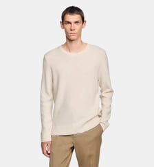 Pull col rond en point de riz Sandro