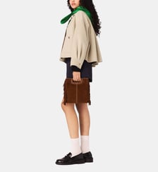 Veste courte en laine et dos plissé Maje