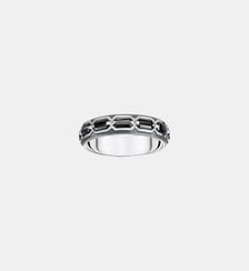 Bague écailles de crocodile, argent noirci et gemmes Thomas Sabo
