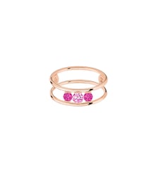 Bague HULA HOOP Trilogie - Rubis | Saphirs roses, poids total 0,45ct approx.  - Or rose 750‰ La Brune & La Blonde