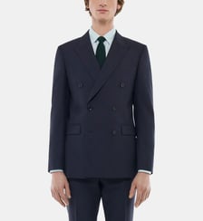 Veste de costume croisée en toile Fursac