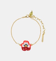 Bracelet fin pensée rouge et cristal Les Néréides