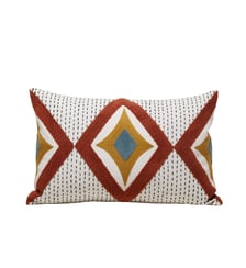 Housse De Coussin  Coton rebrodé de point de bouclette et de chainette Madura