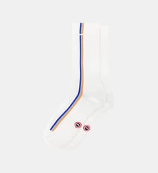 Chaussettes de sport mi-hautes rayées bleu et vert Le Slip Francais