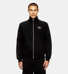 Sweat-shirt zippé avec logo métallisé Diesel