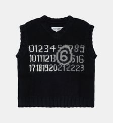 Gilet en maille sans manches avec logo MM6 Maison Margiela