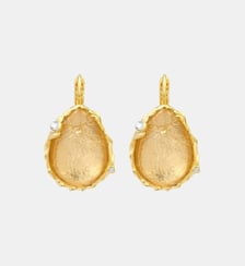 Boucles d'oreilles dormeuses Océane  doré à l'or fin - Oceane Satellite