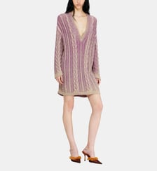 Robe pull courte en maille torsadée Diesel