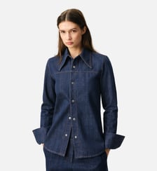 Chemise Avec Col En Pointe en Coton AMI Paris