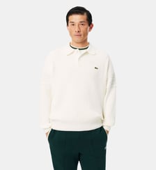 Pull col polo coton fabriqué en France Lacoste