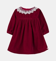Robe - Cerise velours col dentelle Tartine Et Chocolat