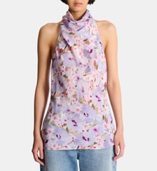 Top sans manche à imprimé Poppi flower Balmain