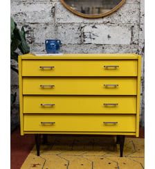 Commode jaune citron Olga N°1128 - Produit chiné Debongout