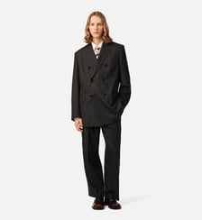Veste rayée double boutonnage en laine AMI Paris