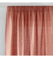 Rideau tamisant, en lin lavé, à galon fronceur et wave La Redoute Interieurs