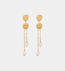 Longues boucles d’oreilles en argent 925 plaquées or 18 carats Aristocrazy