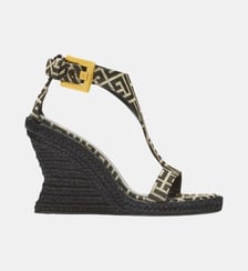 Espadrilles compensées Anthem en jacquard monogramme Balmain