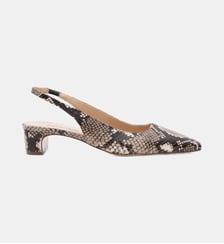 Nevada - Slingback En Cuir Imprimé Serpent Parallèle