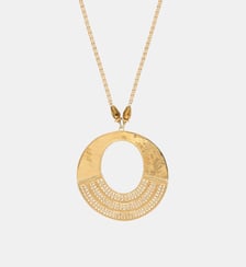 Collier pendentif fantaisie   doré à l'or fin - Noor Satellite