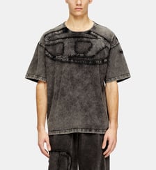 T-shirt en coton décontractée avec applique Oval D Diesel