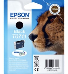 Cartouche d'encre T0711 Noire série Guépard Epson