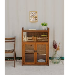 Petite vitrine en bois Victoria N°1308- Produit chiné Debongout