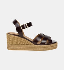 Espadrilles Compensées Cléo Cuir Bobbies