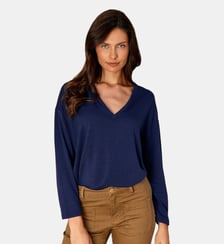 T-shirt manches longues col v uni TARCEL La Petite Etoile