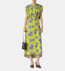 Robe Midi En Soie Imprimée Lanvin