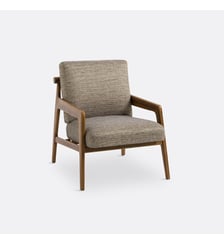 Fauteuil vintage tissu chiné et chêne La Redoute Interieurs