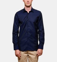 Chemise marine en twill uni coupe cintrée Atelier Privé