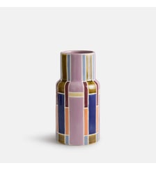 Vase mauve en faïence, peint à la main, hauteur 23 cm La Redoute Interieurs
